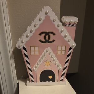 CHANEL Pink and Black Gingerbread House Decor
